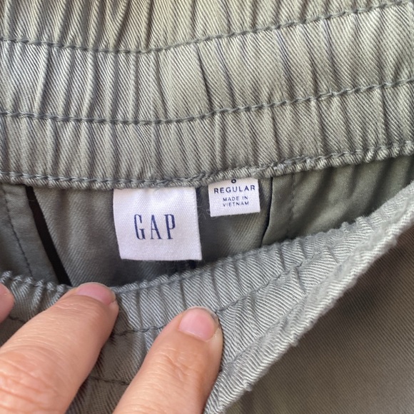 GAP size 8 Easy Pants lycocell olive army green drawstring tie waist elastic - Picture 3 of 7